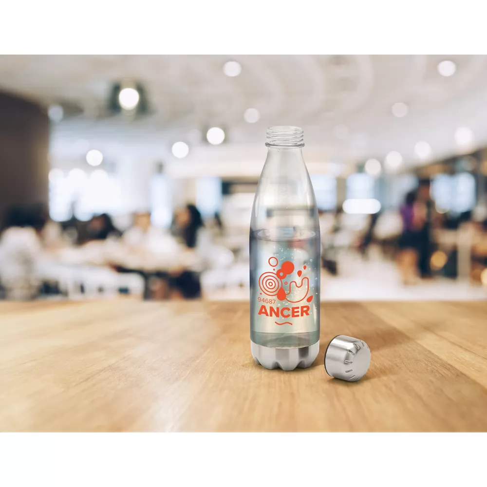 Garrafa Plástica com Acabamento em Aço Inox 700ml Personalizada