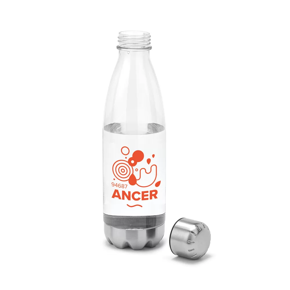 Garrafa Plástica com Acabamento em Aço Inox 700ml Personalizada