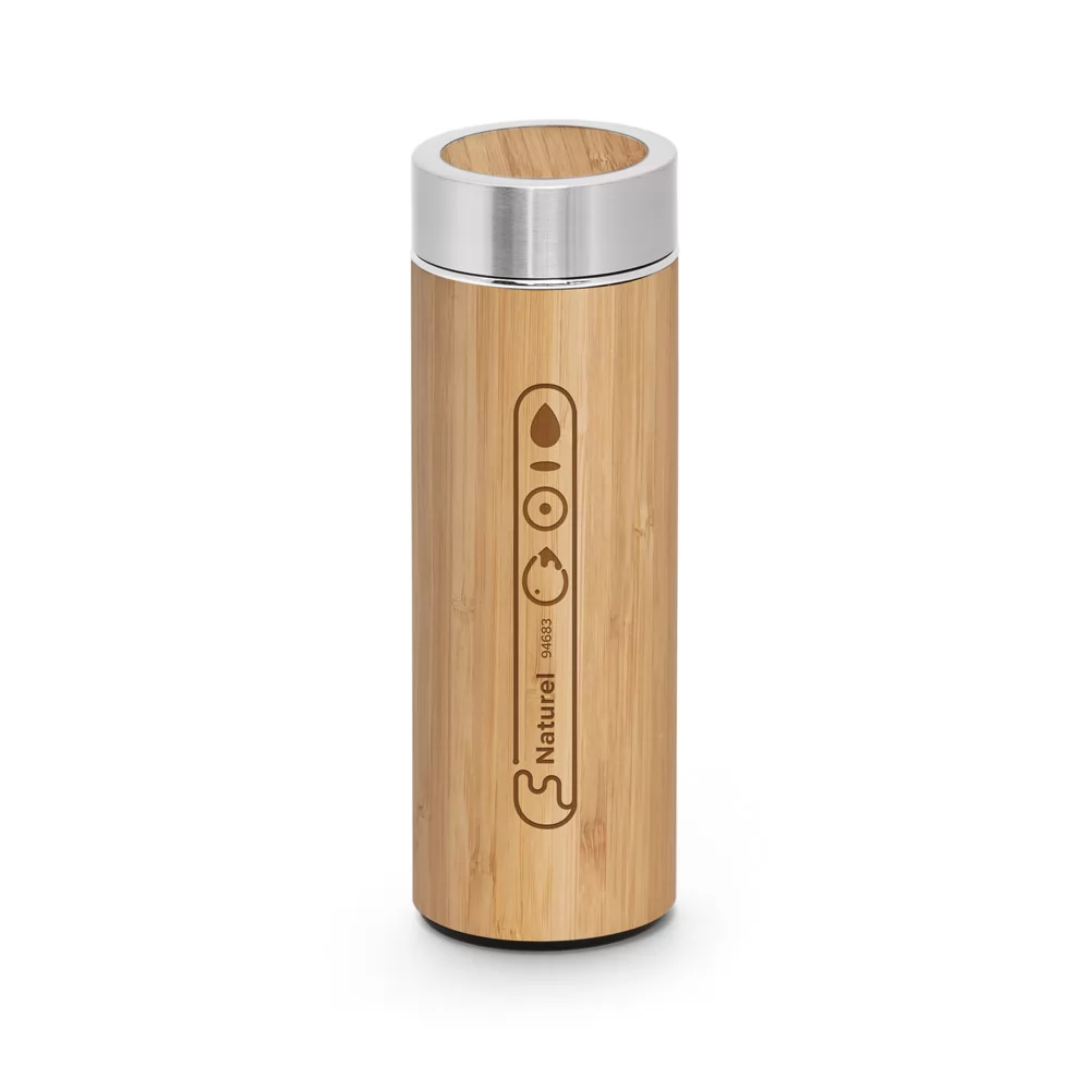 Garrafa térmica em Bambu 430ml Personalizada Garrafa térmica em Bambu 430ml Personalizada