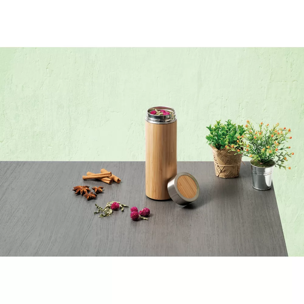 Garrafa térmica em Bambu 430ml Personalizada Garrafa térmica em Bambu 430ml Personalizada