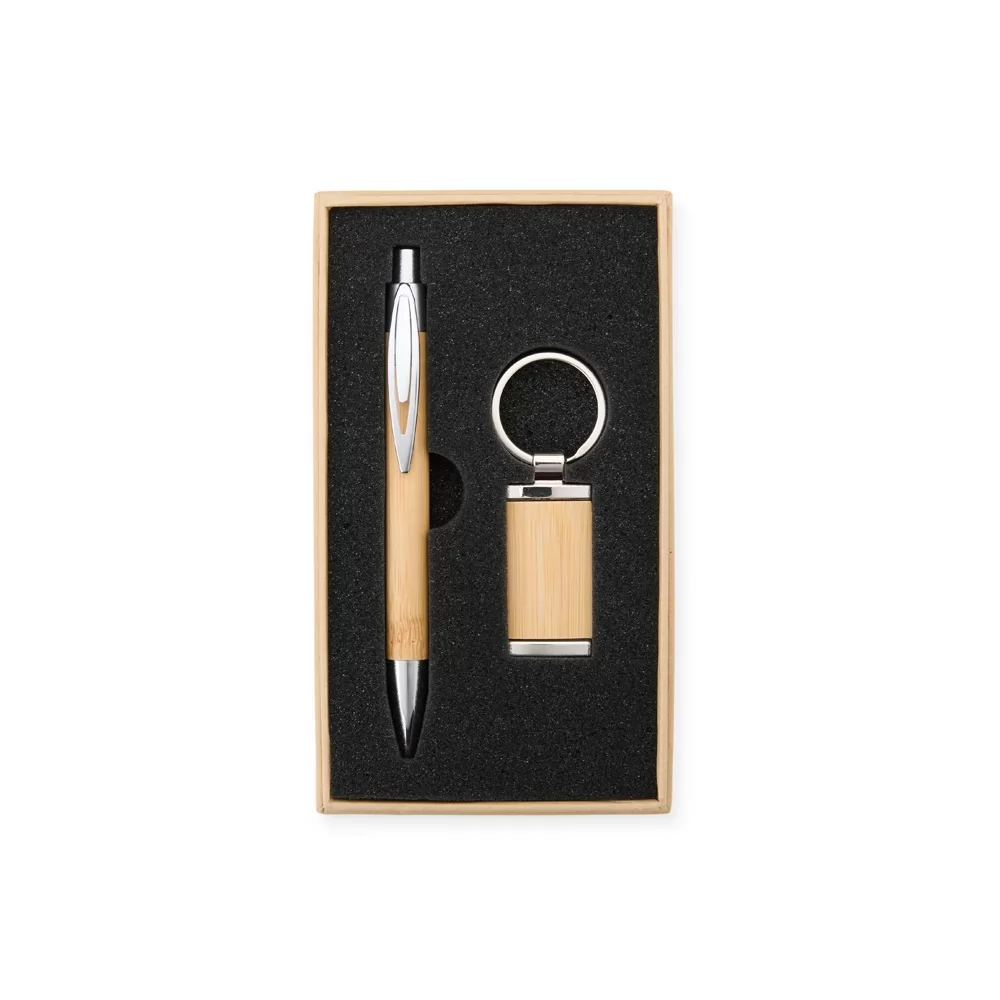 Kit Caneta e Chaveiro Bambu Personalizado Kit Caneta e Chaveiro Bambu Personalizado