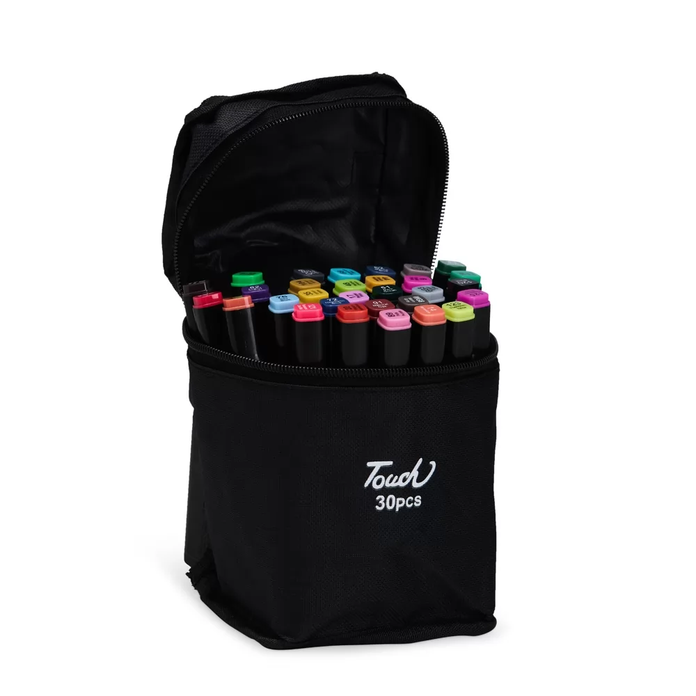 Kit Canetas Marcadoras Pontas Duplas 30 Cores Personalizado