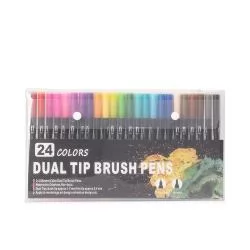 Kit Canetinhas Ponta Dupla 24 Cores Personalizado Kit Canetinhas Ponta Dupla 24 Cores Personalizado