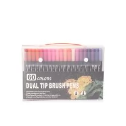 Kit Canetinhas Ponta Dupla 60 Cores Personalizado Kit Canetinhas Ponta Dupla 60 Cores Personalizado