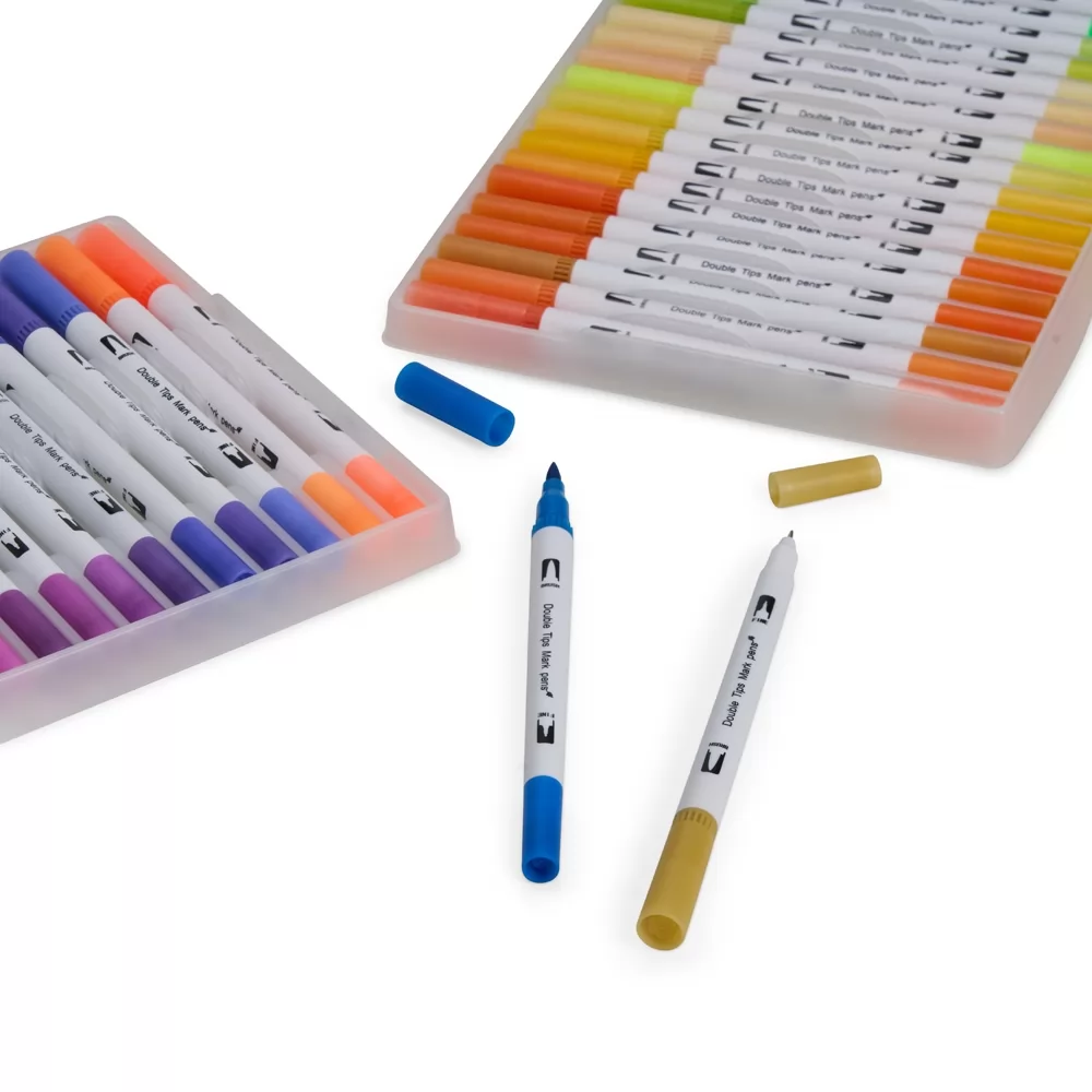 Kit Canetinhas Ponta Dupla 72 Cores Personalizado Kit Canetinhas Ponta Dupla 72 Cores Personalizado