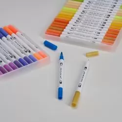 Kit Canetinhas Ponta Dupla 72 Cores Personalizado