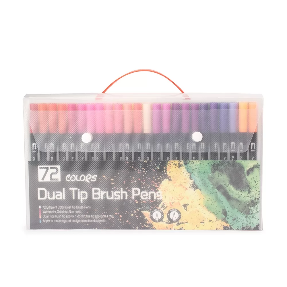 Kit Canetinhas Ponta Dupla 72 Cores Personalizado