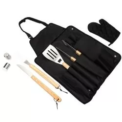 Kit Churrasco 8 Peças com Avental Personalizado Kit Churrasco 8 Peças com Avental Personalizado