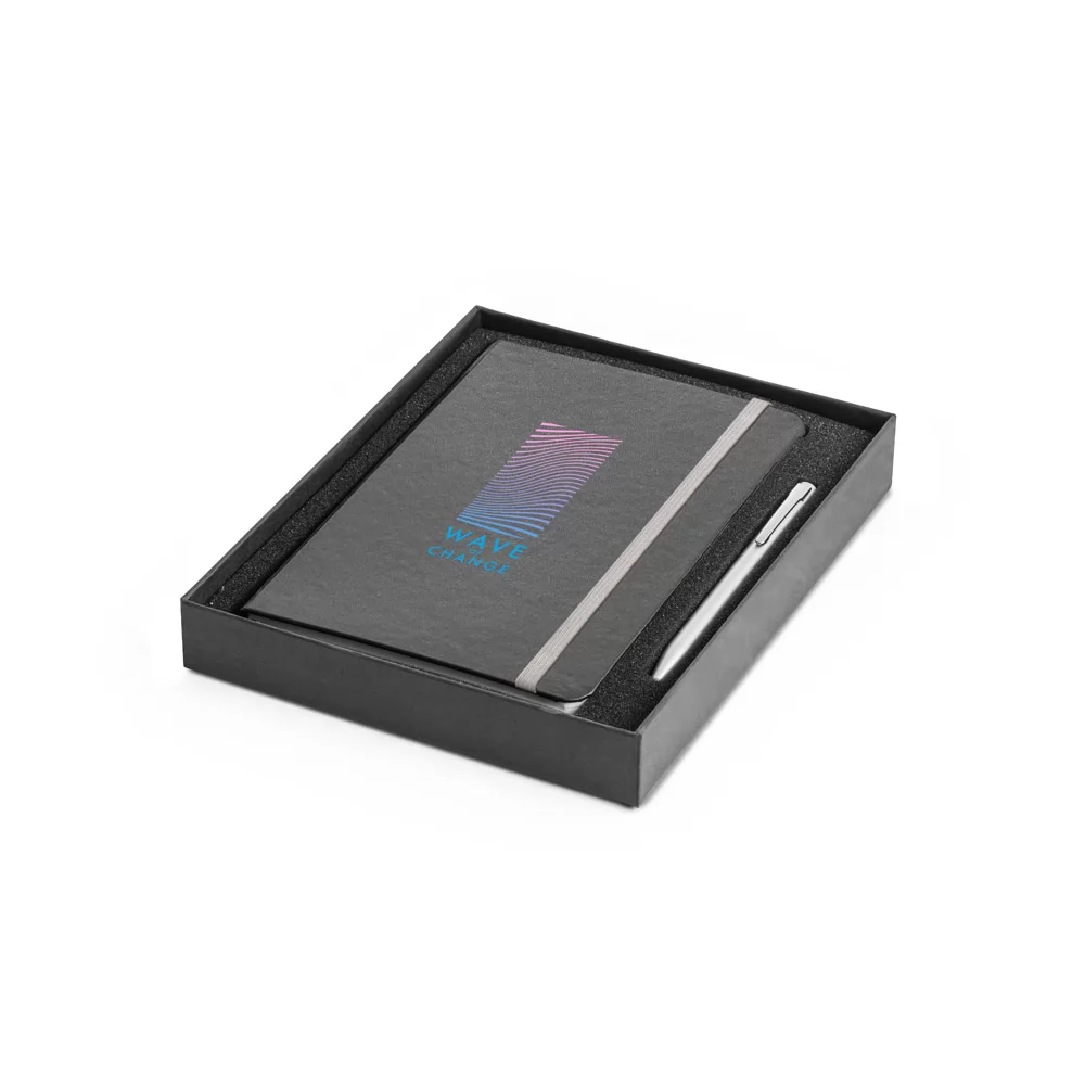 Kit de caderneta e esferográfica Personalizado