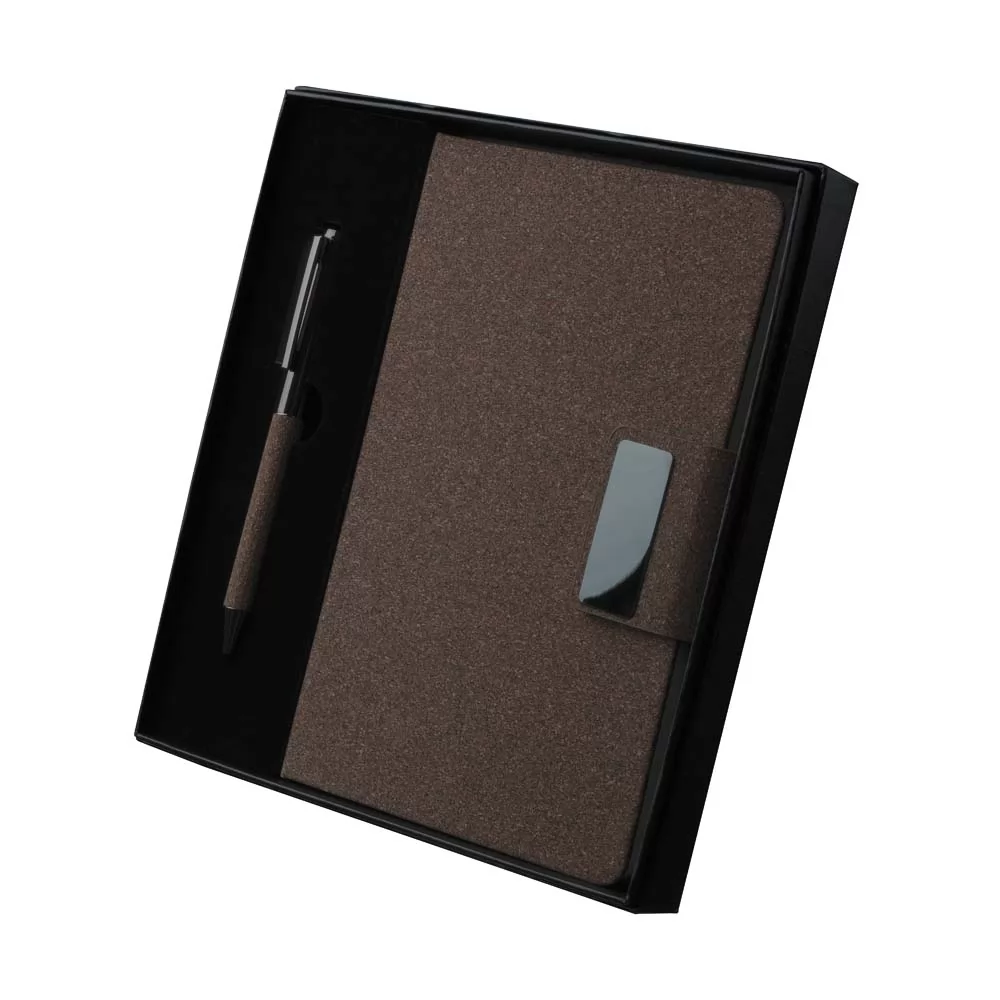 Kit Escritório com Caderneta e Caneta Em Fibra de Café ou Chá Personalizado