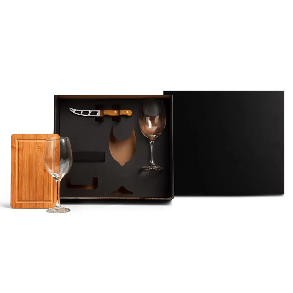 Kit Vinho e Queijo 4 Peças Personalizado