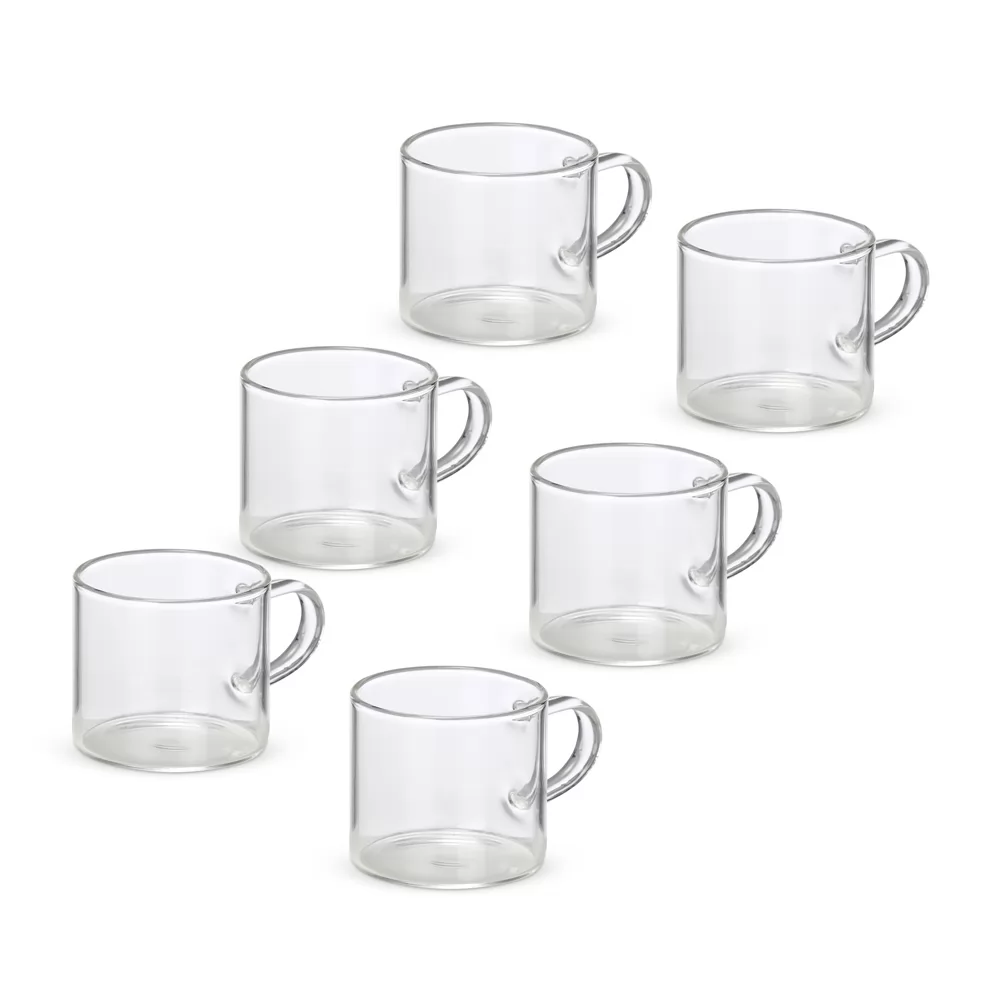 Kit Xícaras de Vidro 6 Peças Personalizado