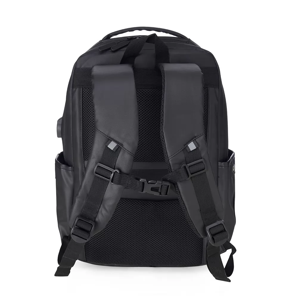 Mochila Couro Sintético USB 20 Litros Personalizada Mochila Couro Sintético USB 20 Litros Personalizada