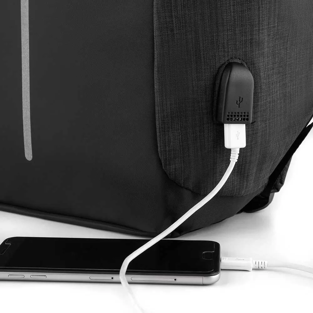 Mochila Poliéster Anti-Furto USB Personalizada Mochila Poliéster Anti-Furto USB Personalizada