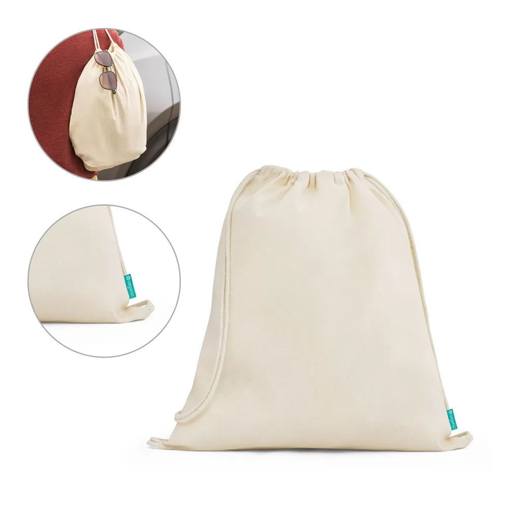 Mochila Saco 100% Algodão Orgânico Personalizada Mochila Saco 100% Algodão Orgânico Personalizada