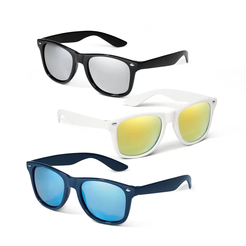 Óculos de sol em PC com lentes espelhadas Personalizados Óculos de sol em PC com lentes espelhadas Personalizados