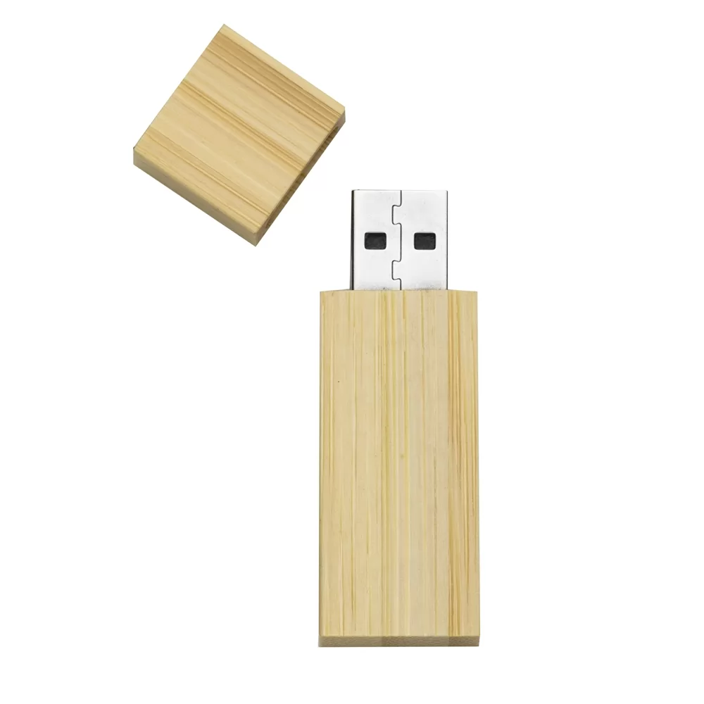 PEN DRIVE BAMBU 8 GB  COM TAMPA Personalizado