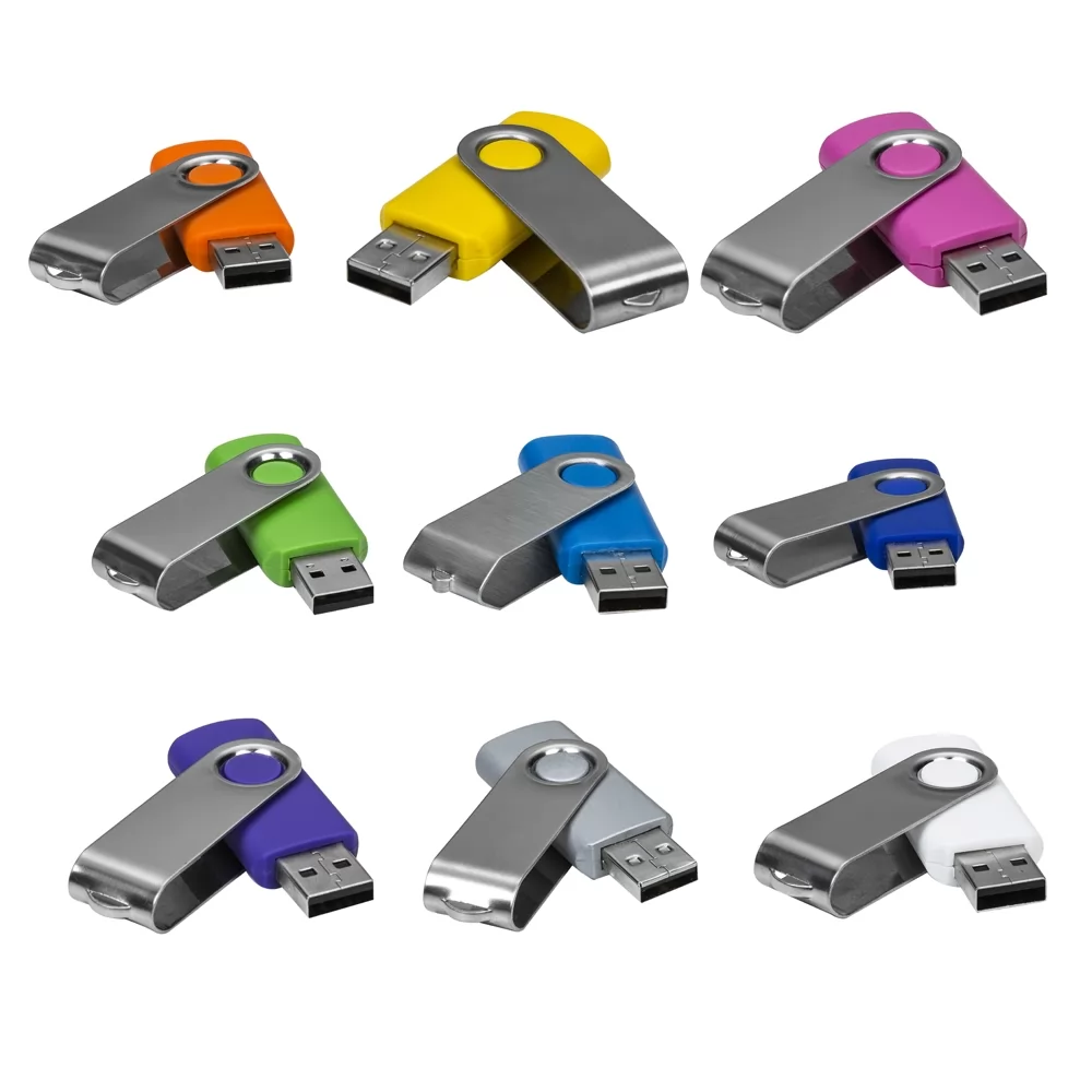 Pen Drive Giratório Metálico 8 GB Personalizado Pen Drive Giratório Metálico 8 GB Personalizado