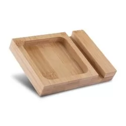 Porta Canetas e Celular de Feltro e Bambu Personalizada Porta Canetas e Celular de Feltro e Bambu Personalizada