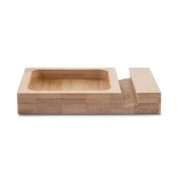Porta Canetas e Celular de Feltro e Bambu Personalizada Porta Canetas e Celular de Feltro e Bambu Personalizada