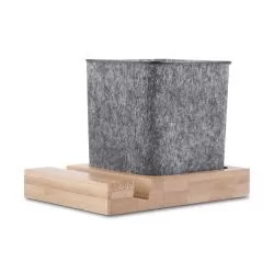 Porta Canetas e Celular de Feltro e Bambu Personalizada Porta Canetas e Celular de Feltro e Bambu Personalizada