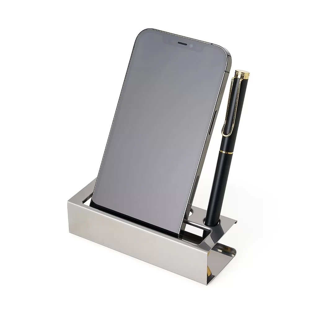 Porta Cartão Inox com Suporte Para Canetas Personalizada Porta Cartão Inox com Suporte Para Canetas Personalizada