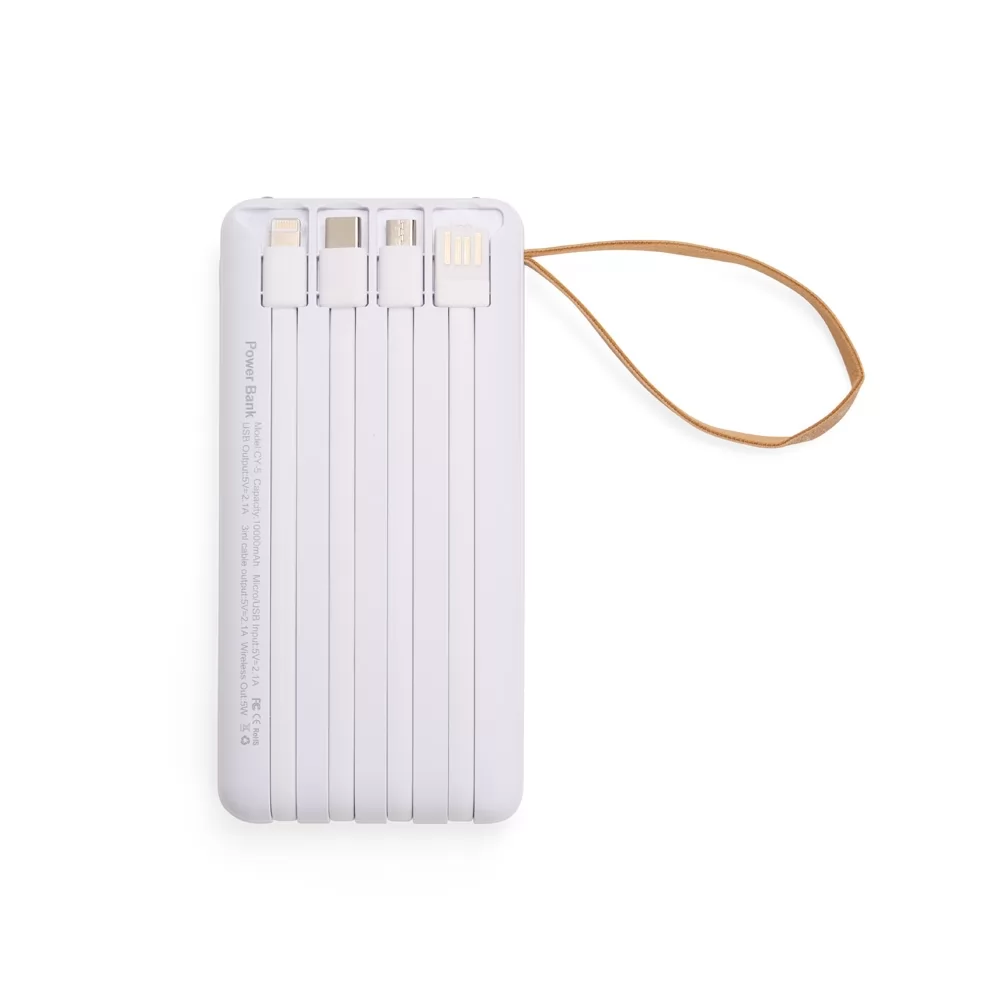 Power Bank 10.000mAh com Carregamento via Indução ou via Cabo Personalizado