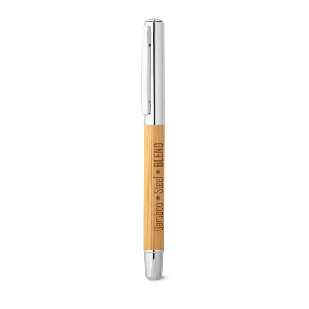 Roller em aço inox 90% reciclado e bambu com tampa Personalizado Roller em aço inox 90% reciclado e bambu com tampa Personalizado