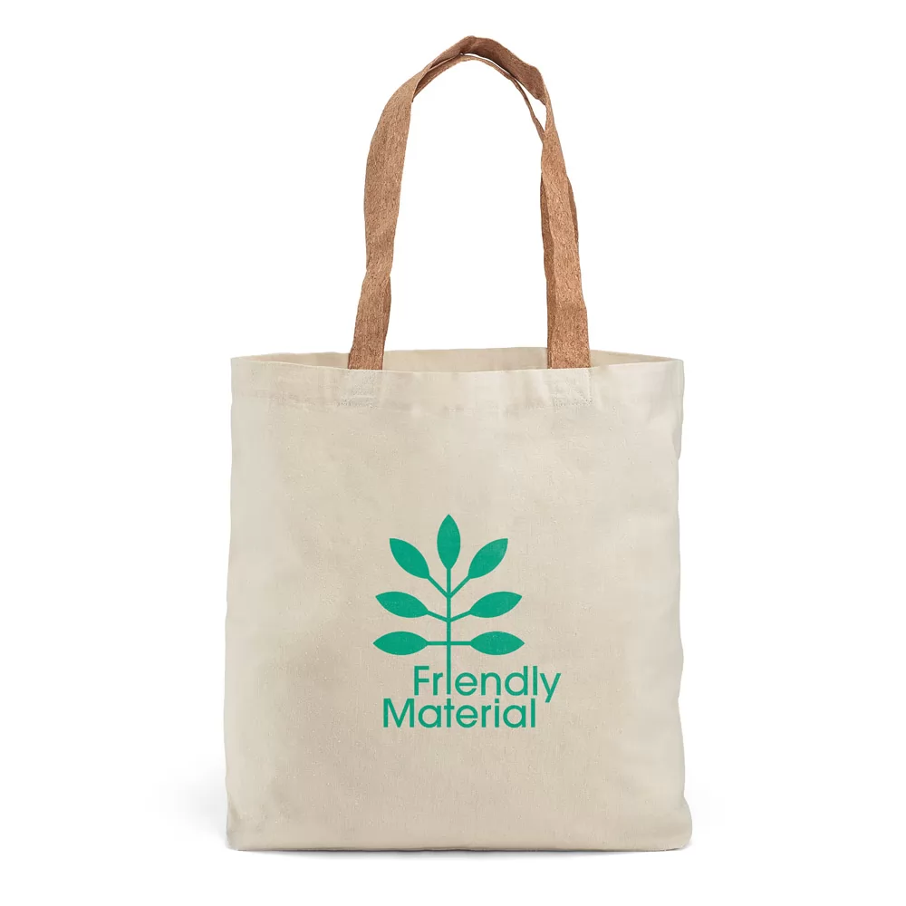 Sacola. 100% algodão Alça Cortiça Personalizado Sacola. 100% algodão Alça Cortiça Personalizado