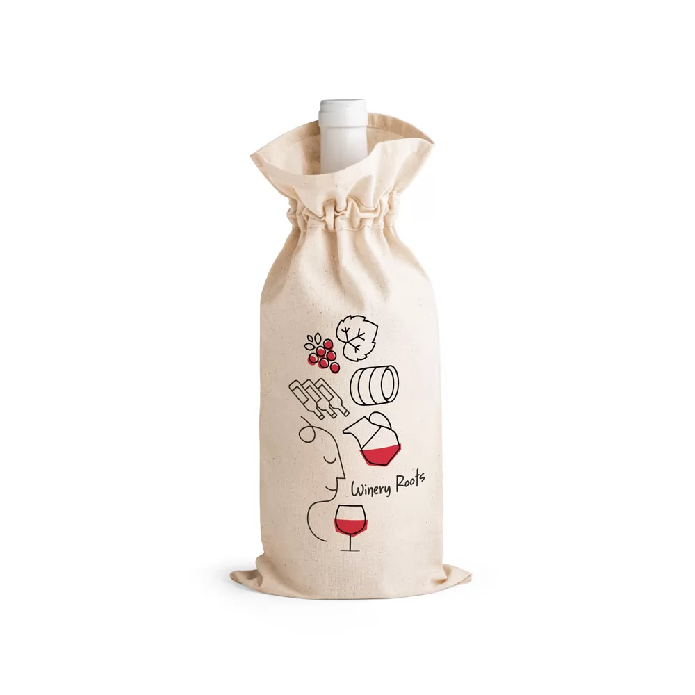 Sacola para garrafa 100% algodão Personalizada Sacola para garrafa 100% algodão Personalizada