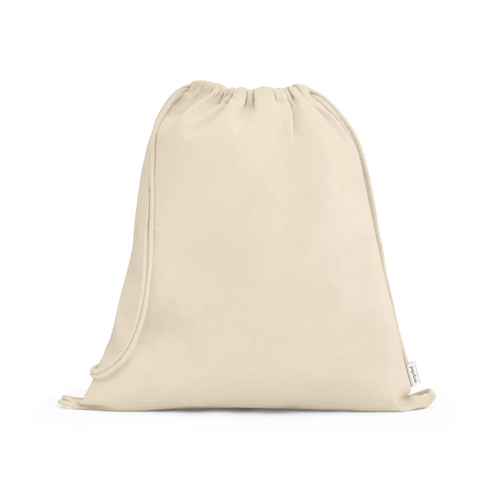 Sacola tipo mochila em 100% algodão reciclado (180 g/m²) Personalizada Sacola tipo mochila em 100% algodão reciclado (180 g/m²) Personalizada
