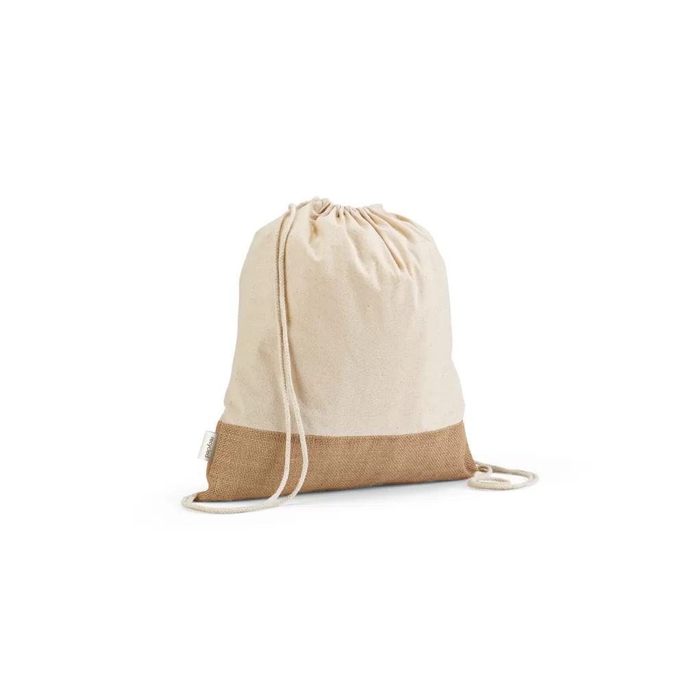 Sacola tipo mochila em 70% algodão reciclado Personalizada
