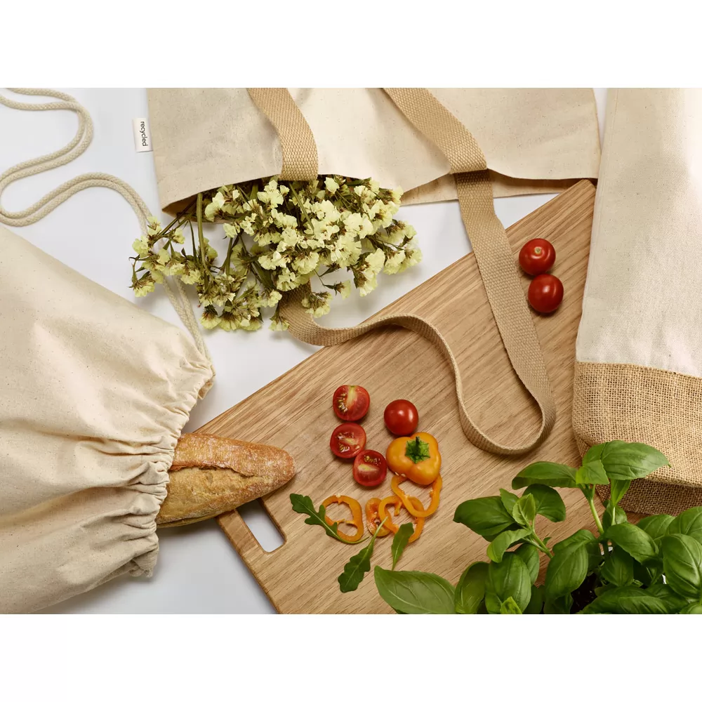 Sacola tipo mochila em 70% algodão reciclado Personalizada