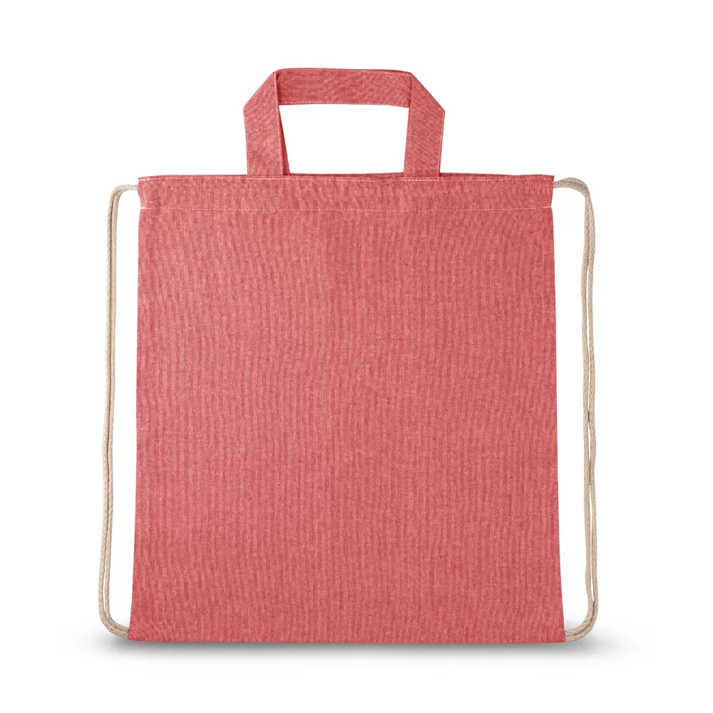 Sacola tipo mochila em algodão reciclado Personalizada Sacola tipo mochila em algodão reciclado Personalizada