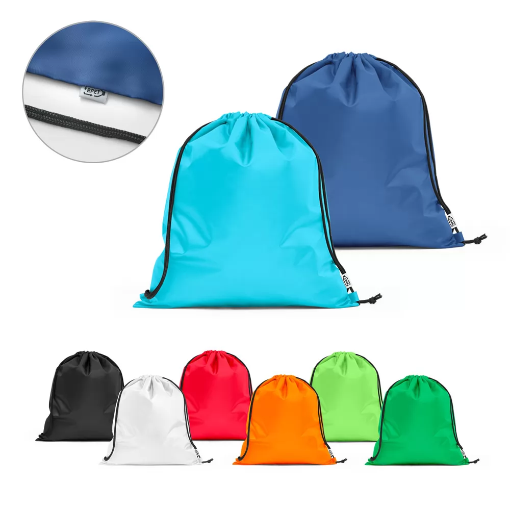 Sacola tipo mochila em rPET Personalizada Sacola tipo mochila em rPET Personalizada