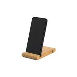 Suporte para Celular em Bambu com Duas Canaletas Personalizado Suporte para Celular em Bambu com Duas Canaletas Personalizado