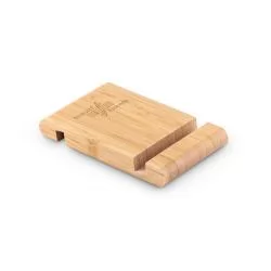 Suporte para Celular em Bambu com Duas Canaletas Personalizado