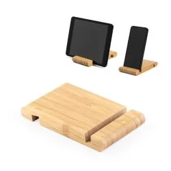 Suporte para Celular em Bambu com Duas Canaletas Personalizado Suporte para Celular em Bambu com Duas Canaletas Personalizado